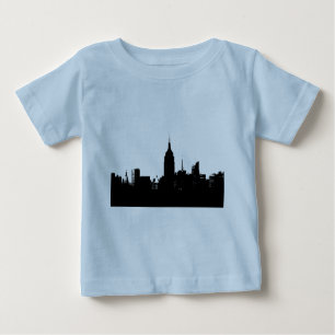 Schwarz-weiße New Yorker Silhouette Baby T-shirt