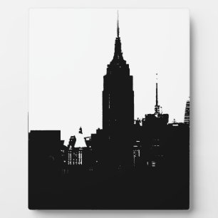 Schwarz-weiße New Yorker Silhouette Fotoplatte