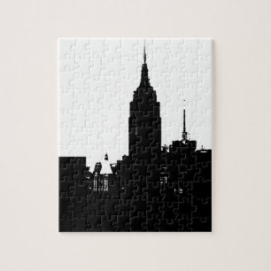 Schwarz-weiße New Yorker Silhouette Puzzle
