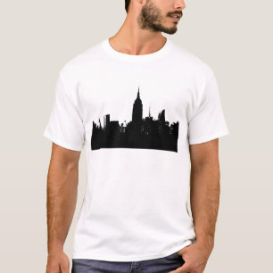 Schwarz-weiße New Yorker Silhouette T-Shirt