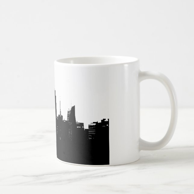 Schwarz-weiße New Yorker Silhouette Tasse (Rechts)