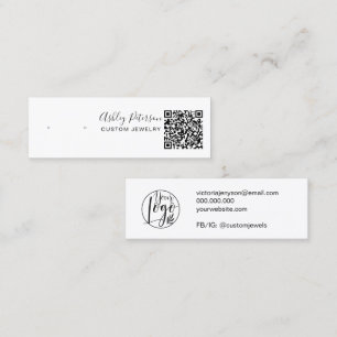 Schwarz-weiße Ohrring-Anzeige qr-Code Mini Visitenkarte