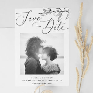 Schwarz-Weiße Olivenhochzeit Italienisches Foto Save The Date
