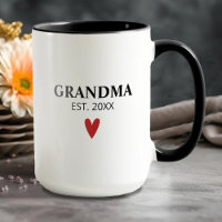 Schwarz-weiße Oma Birth Ankündigung Tasse