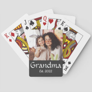 Schwarz Weiße Oma Etabliert Fette Foto Spielkarten