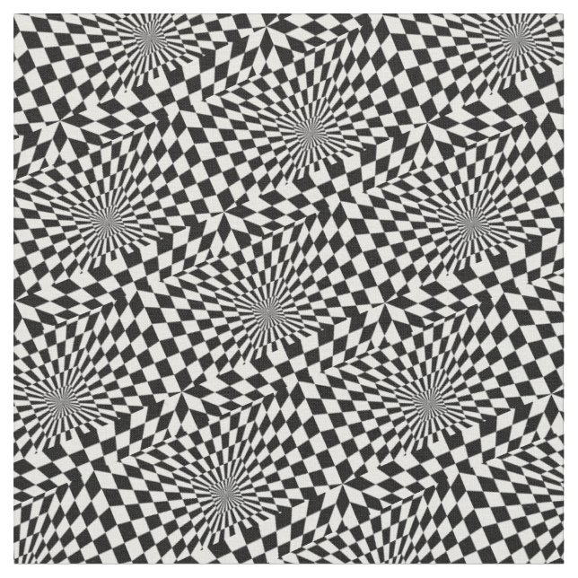 Schwarz-weiße optische Täuschung des Karos Stoff (Nahaufnahme)
