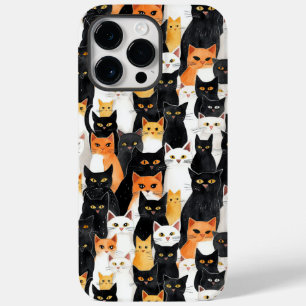 Schwarz-weiße Orangenkatzen Case-Mate iPhone 14 Pro Max Hülle