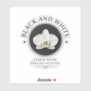 schwarz-weiße Orchideen-Vinyl-Aufkleber Aufkleber