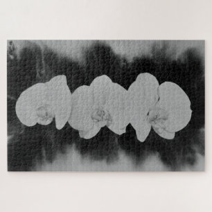 Schwarz-weiße Orchideenmalerei tropisch Puzzle