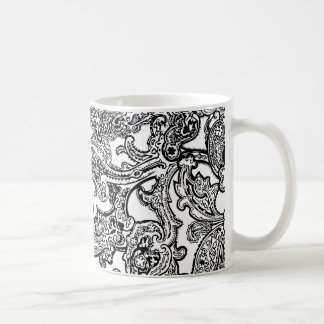Schwarz-weiße Paisley-Tasse Tasse