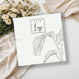 Schwarz-weiße Palm-Blätter Sketch-Netzklassenanzei Quadratische Visitenkarte