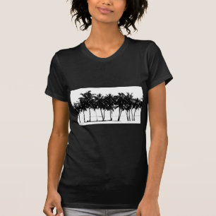 Schwarz-weiße Palmen Silhouette T-Shirt