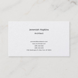 Schwarz-weiße Pearl Premium Schlicht Architect Visitenkarte