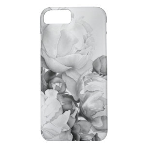 Schwarz-weiße Peelingkunst elegante Blumenkunst iPhone 8/7 Hülle