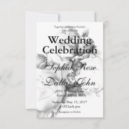 Schwarz-weiße Peelingkunst elegante Blumenkunst Einladung