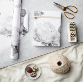 Schwarz-weiße Peelingkunst elegante Blumenkunst Geschenkpapier