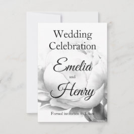 Schwarz-weiße Peelingkunst elegante Blumenkunst Save The Date