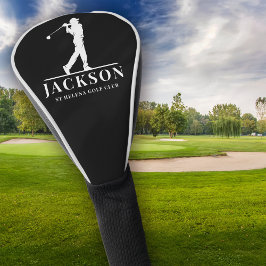 Schwarz-weiße Personalisierte Mongram Golf Swing Headcover