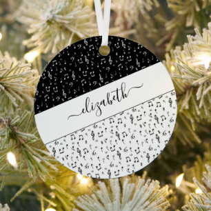 Schwarz-weiße personalisierte Musik- Ornament Aus Metall