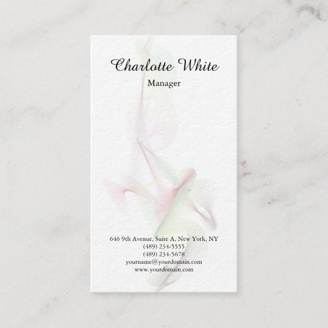 Schwarz-weiße Pinselskripte Abstrakte Kurven Moder Visitenkarte (Vorderseite)