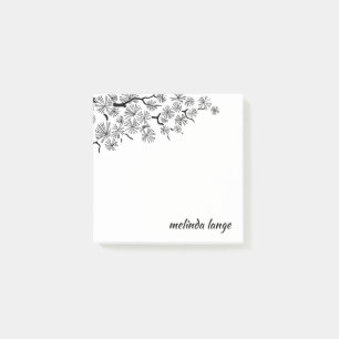 Schwarz-weiße Pinselspitze Post-it Klebezettel