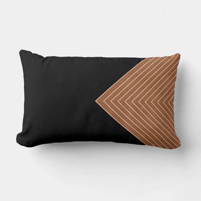 Schwarz-weiße Plätze für Sattel-Tan Lendenkissen (Vorderseite)