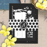 Schwarz-weiße Polka Dot Bat Mitzvah Abschlusskarte Einladungsbanderole<br><div class="desc">Niedliche schwarz-weiße Polka Dots Band mit Monogramm ist eine schöne Ergänzung zu Ihrem geschlossenen stationären. Lassen Sie sich von der Einladung und der rsvp-Karte verzaubern und genießen Sie eine zusätzliche Touch zum modernen Schwarzen Fledermausmitzvah. Papier Band mit Ihrer Initialen ist schön für jeden Geburtstag Einladungen, Hochzeit-Staffel, oder persönliche Korrespondenz. Einfach...</div>