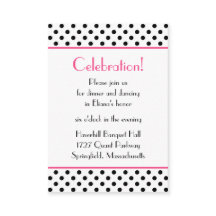 Schwarz-weiße Polka Dots Bat Mitzvah Empfang Card