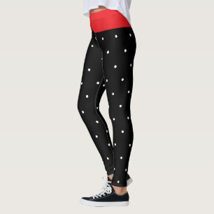 Schwarz-weiße Polka Dots Leggings