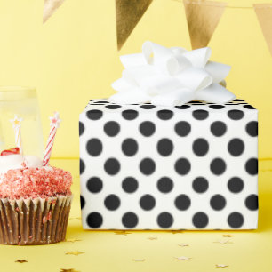 Schwarz-weiße Polka-Punkte Geschenkpapier