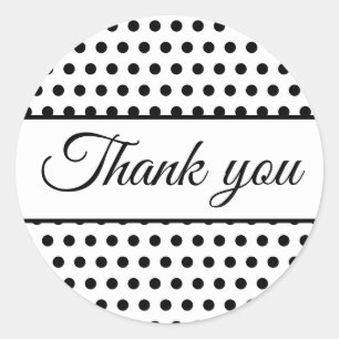 Schwarz-weiße Polka-Punkte Runder Aufkleber