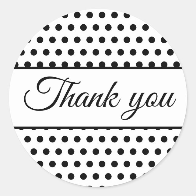 Schwarz-weiße Polka-Punkte Runder Aufkleber (Vorderseite)