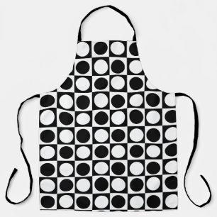 Schwarz-weiße Polka-Punkte Schürze