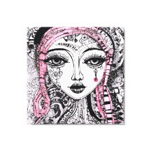 SCHWARZ-WEISSE PORTRAIT EDGY DETAILLIERTE LINIE ZE