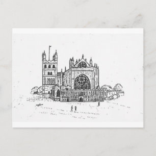 Schwarz-weiße Postkarte der Kathedrale, anpassen