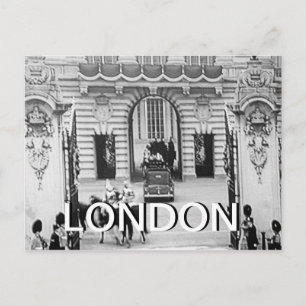 Schwarz-weiße Postkarte von Buckingham Palace UK