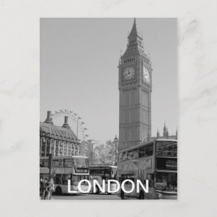 Schwarz-weiße Postkarte von Westminster London
