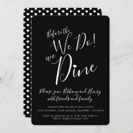 Schwarz-weiße Probe Abendessen vor uns lädt ein Einladung