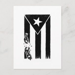 Schwarz-Weiße puerto-ricanische Flagge des Widerst Postkarte