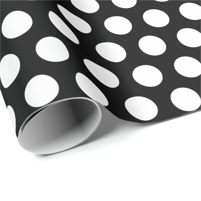 Schwarz-weiße Punkte Geschenkpapier (Rolleneckpunkt)