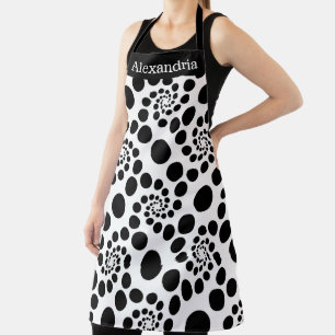 Schwarz-weiße Punkte Modern Name Küchenschürze Schürze