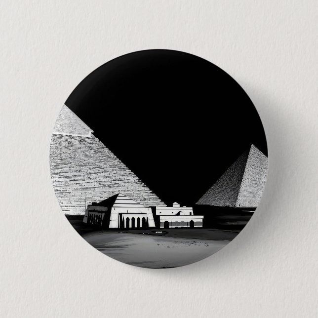 Schwarz-Weiße Pyramiden Button (Vorderseite)