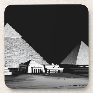 Schwarz-weiße Pyramiden Getränkeuntersetzer
