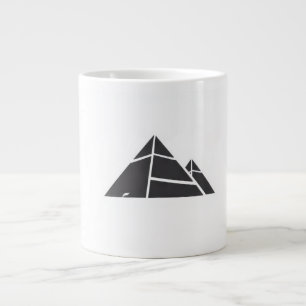 Schwarz-weiße Pyramiden Jumbo-Tasse
