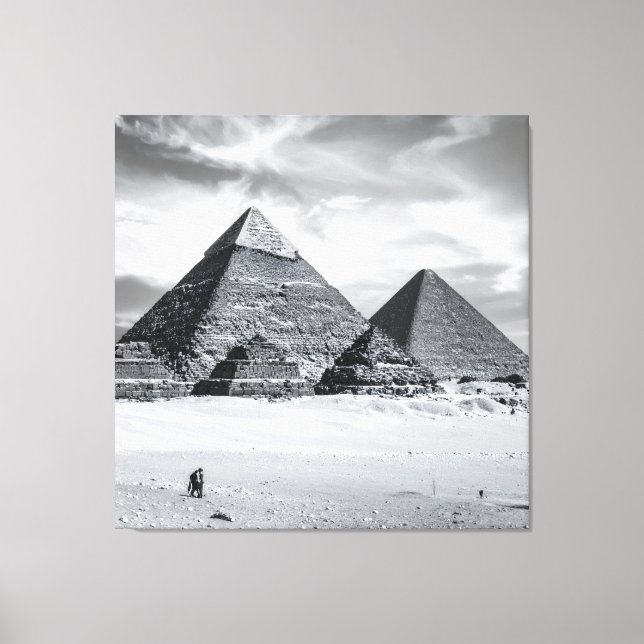 Schwarz-Weiße Pyramiden Leinwanddruck (Vorderseite)