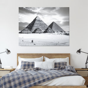 Schwarz-Weiße Pyramiden Leinwanddruck