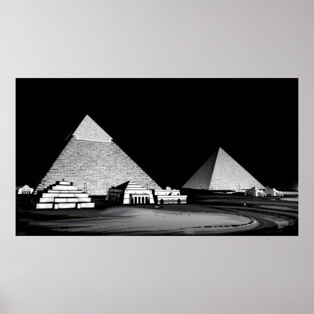 Schwarz-Weiße Pyramiden Poster (Vorne)