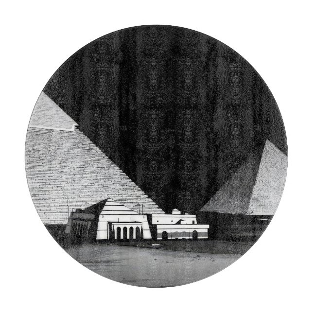 Schwarz-weiße Pyramiden Schneidebrett (Vorderseite)