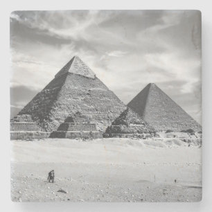 Schwarz-Weiße Pyramiden Steinuntersetzer