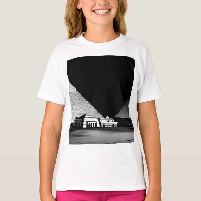 Schwarz-Weiße Pyramiden T-Shirt (Vorderseite)